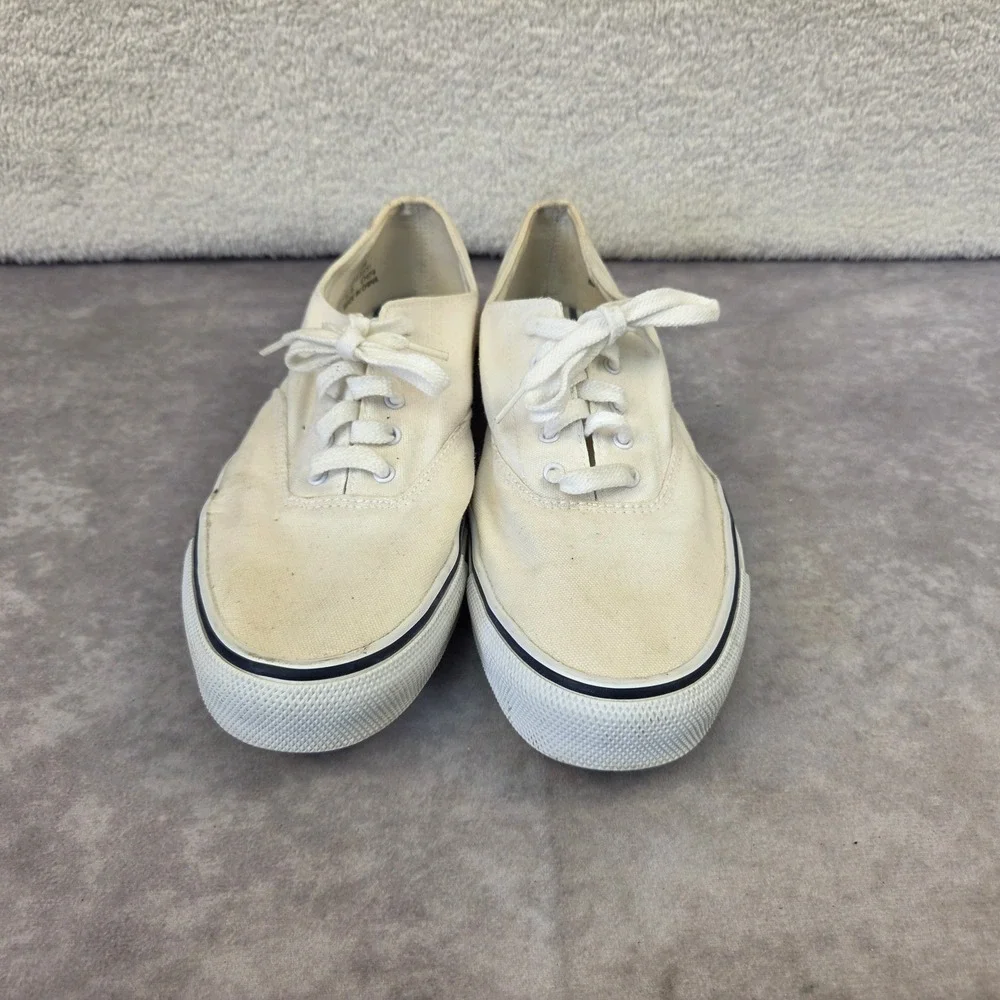 Sperry Top-Sider Marine Mens 10M Cream Canvas Low Top Sneakers 0563551